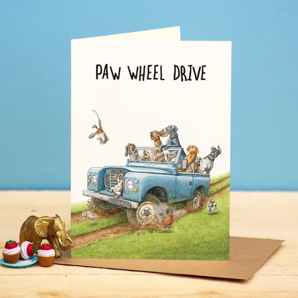 Paw Wheel Drive Card from the Cinnamon Trust Charity Webshop | Make a difference with every purchase