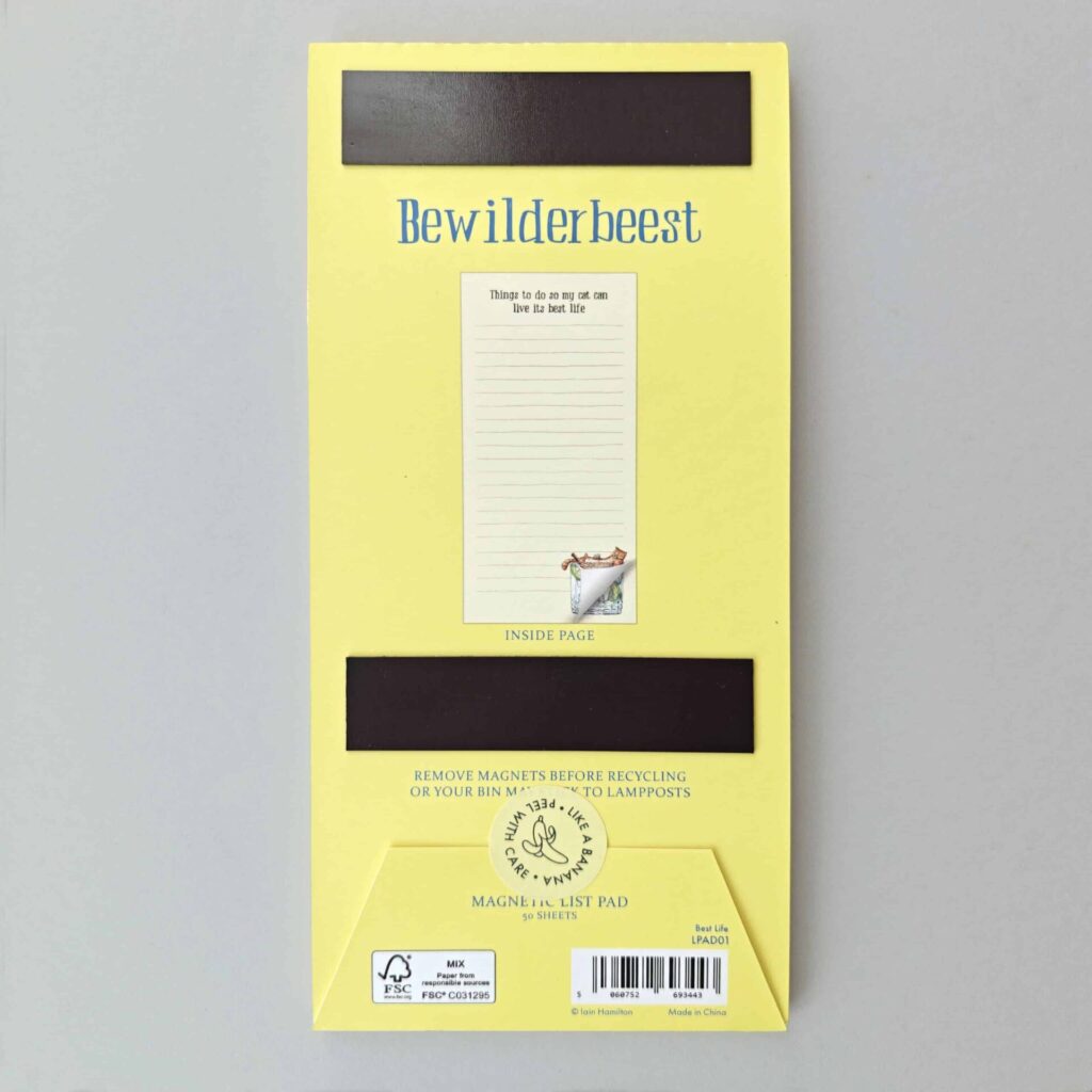Best Life Magnetic List Pad from the Cinnamon Trust Charity Webshop | Make a difference with every purchase