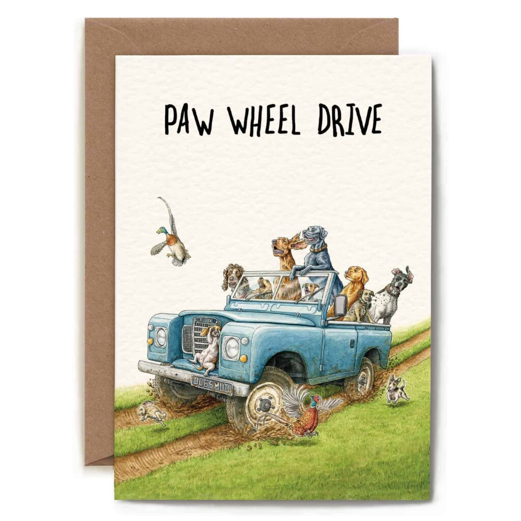 Paw Wheel Drive Card from the Cinnamon Trust Charity Webshop | Make a difference with every purchase