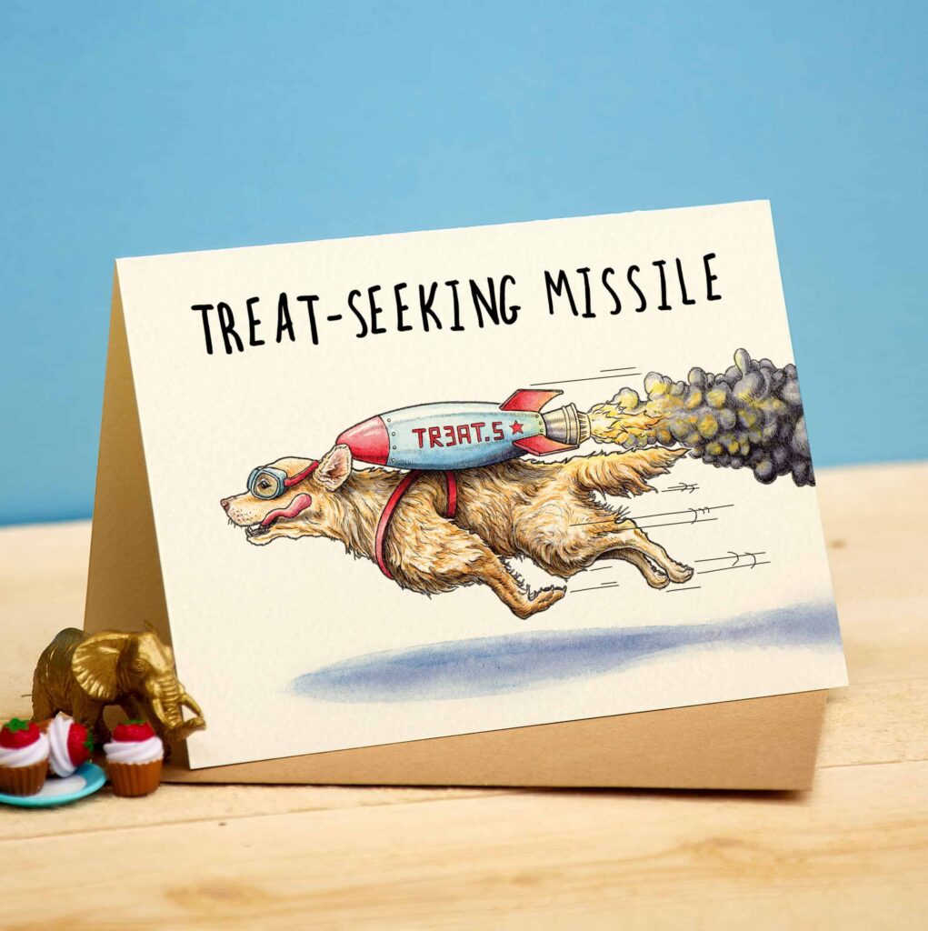 Treat Seeking Missile Card from the Cinnamon Trust Charity Webshop | Make a difference with every purchase