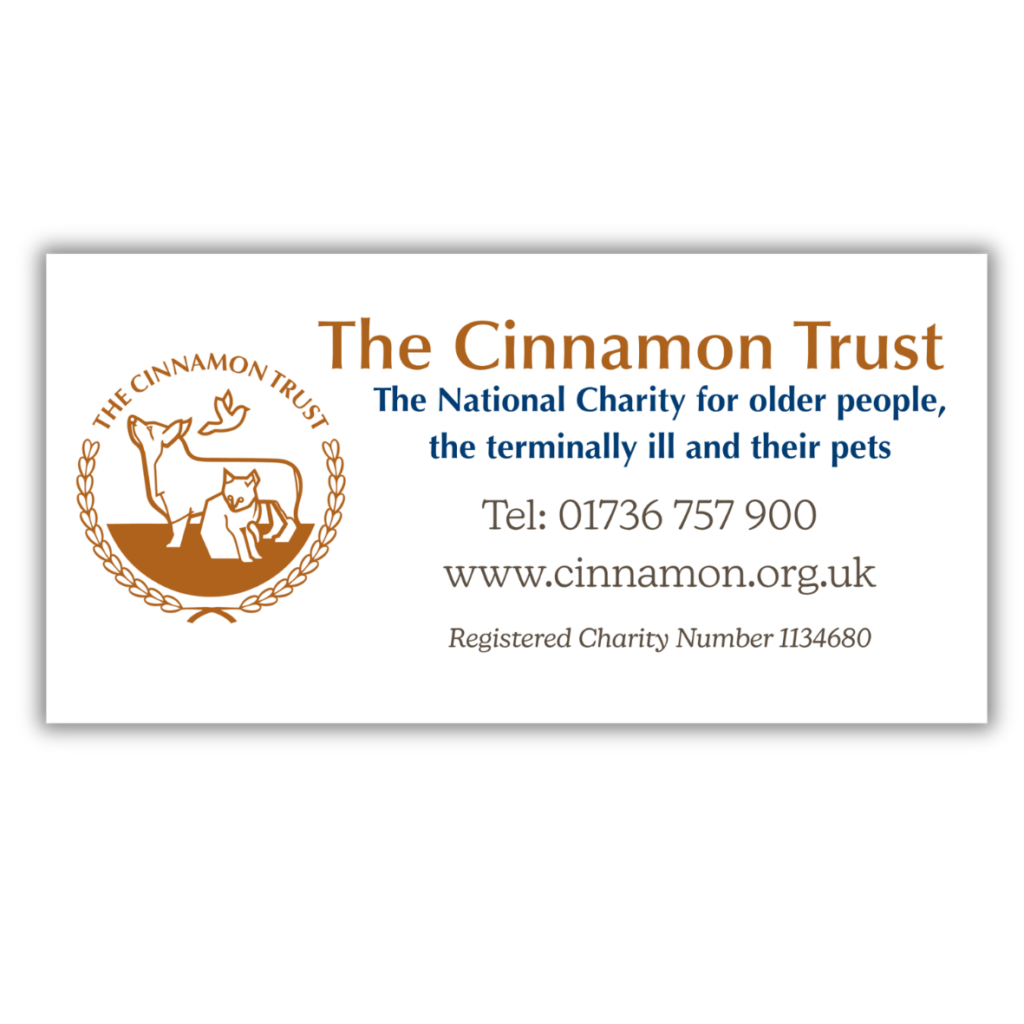 Cinnamon Trust Window Sticker from the Cinnamon Trust Charity Webshop | Make a difference with every purchase