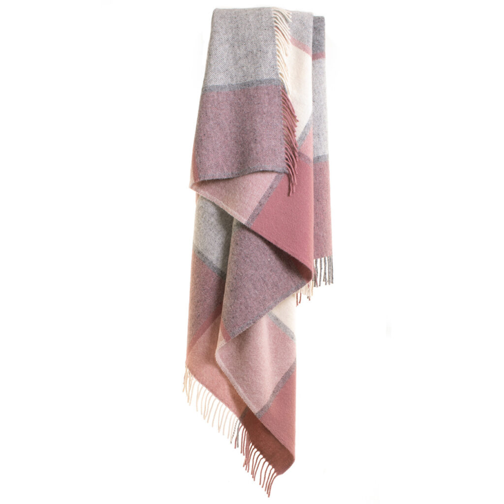 Dusky Pink Block Check Lap Blanket from the Cinnamon Trust Charity Webshop | Make a difference with every purchase
