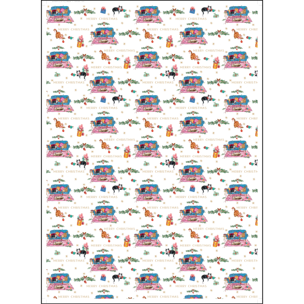 Cats Playful Christmas Wrap from the Cinnamon Trust Charity Webshop | Make a difference with every purchase