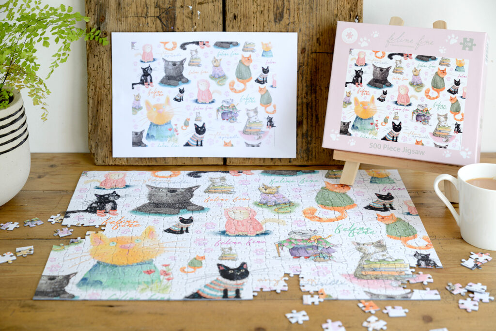 Feline Fine 500pc Jigsaw Puzzle from the Cinnamon Trust Charity Webshop | Make a difference with every purchase