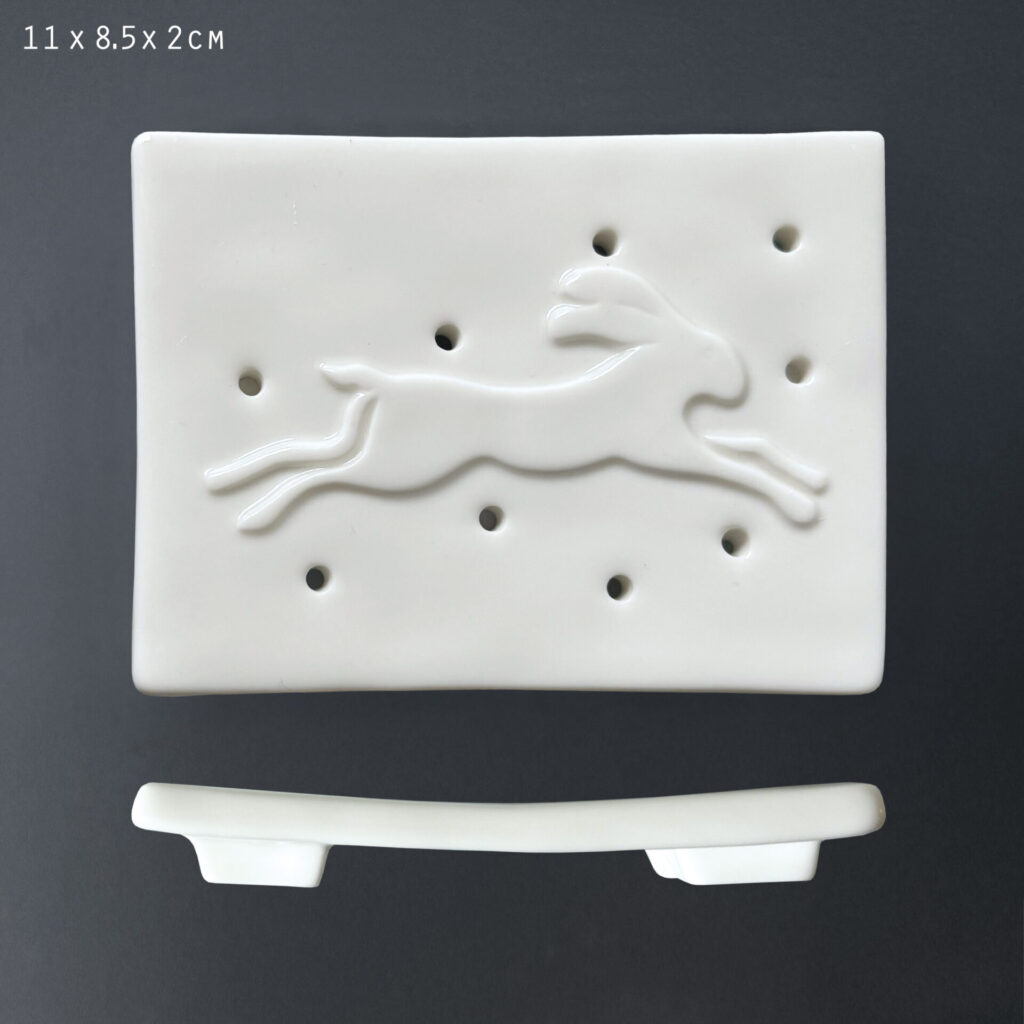 Porcelain Soap Stand Hare from the Cinnamon Trust Charity Webshop | Make a difference with every purchase