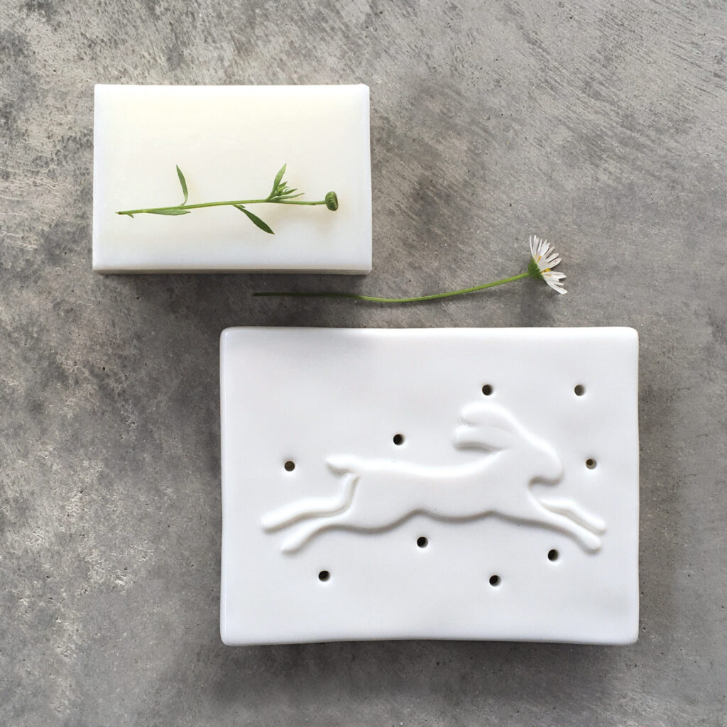 Porcelain Soap Stand Hare from the Cinnamon Trust Charity Webshop | Make a difference with every purchase