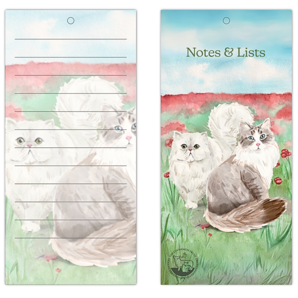 Cinnamon Trust Memo Pad Cats from the Cinnamon Trust Charity Webshop | Make a difference with every purchase