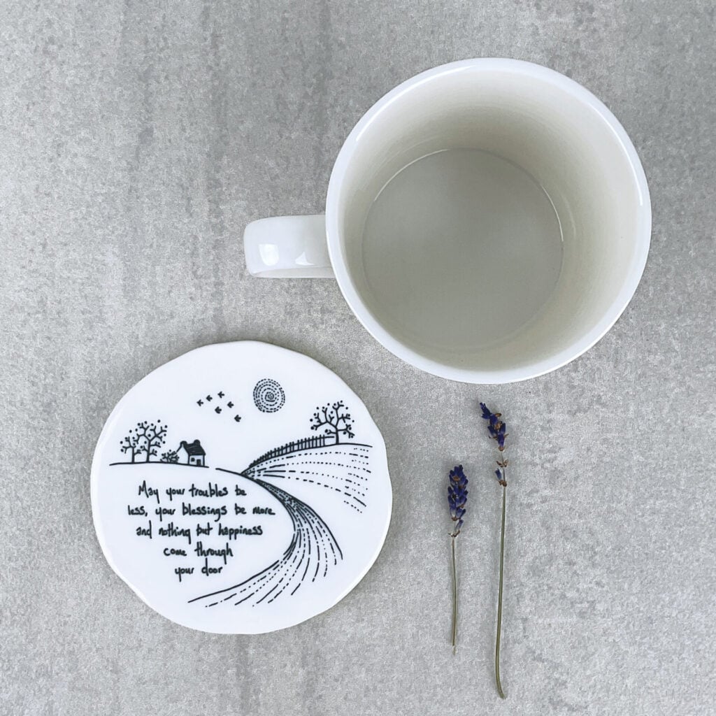 Round Porcelain Coaster from the Cinnamon Trust Charity Webshop | Make a difference with every purchase