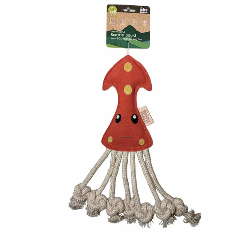 Scottie Squid Eco Leather Dog Toy from the Cinnamon Trust Charity Webshop | Make a difference with every purchase