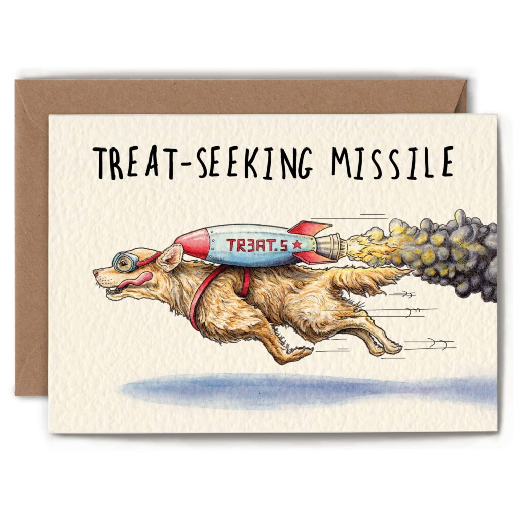 Treat Seeking Missile Card from the Cinnamon Trust Charity Webshop | Make a difference with every purchase